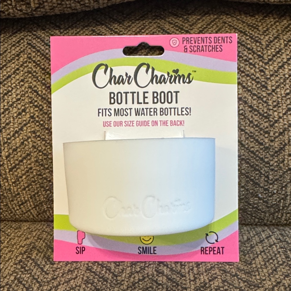 NWT Char Charms White Silicone Tumbler Bottle Boot
